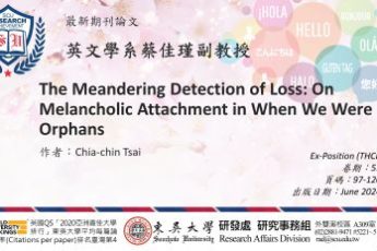 英文學系蔡佳瑾副教授發表最新期刊論文