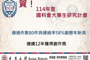 賀!本校「114年度國科會大專生研究計畫」通過率創歷年新高