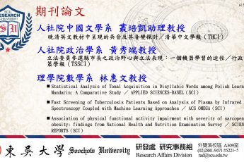 人社院暨理學院教師發表最新期刊論文