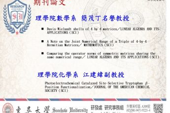 東吳大學教授發表期刊論文